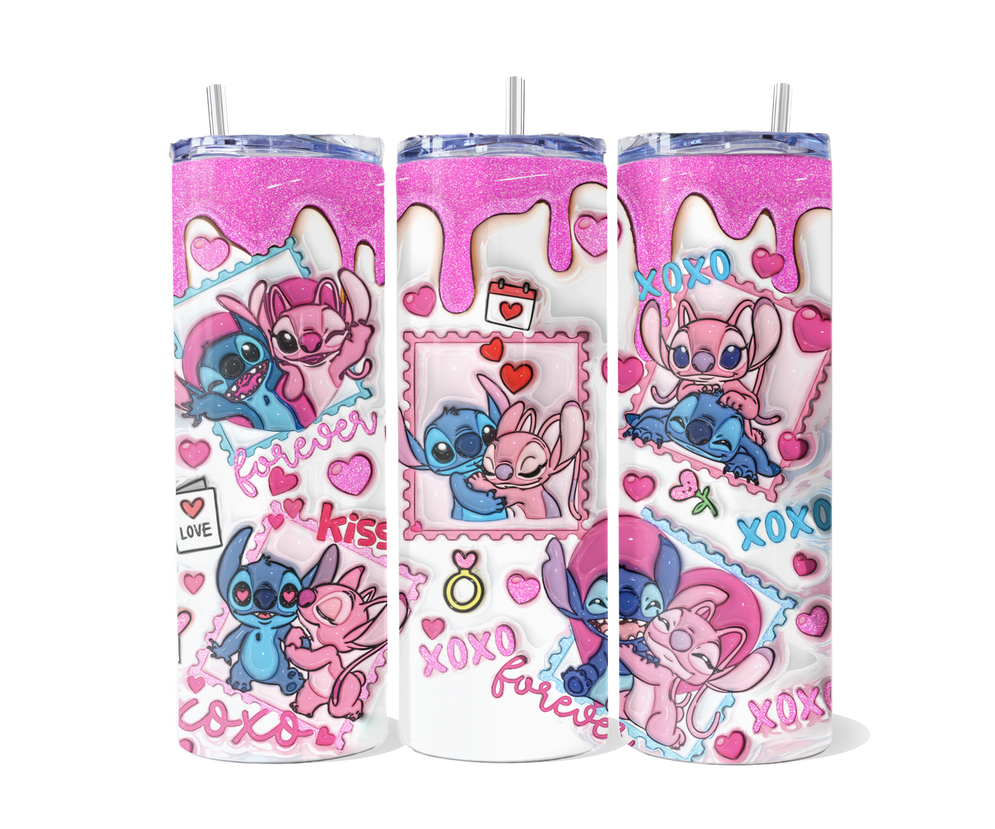 Stitch & Angel Poloroid Tumbler