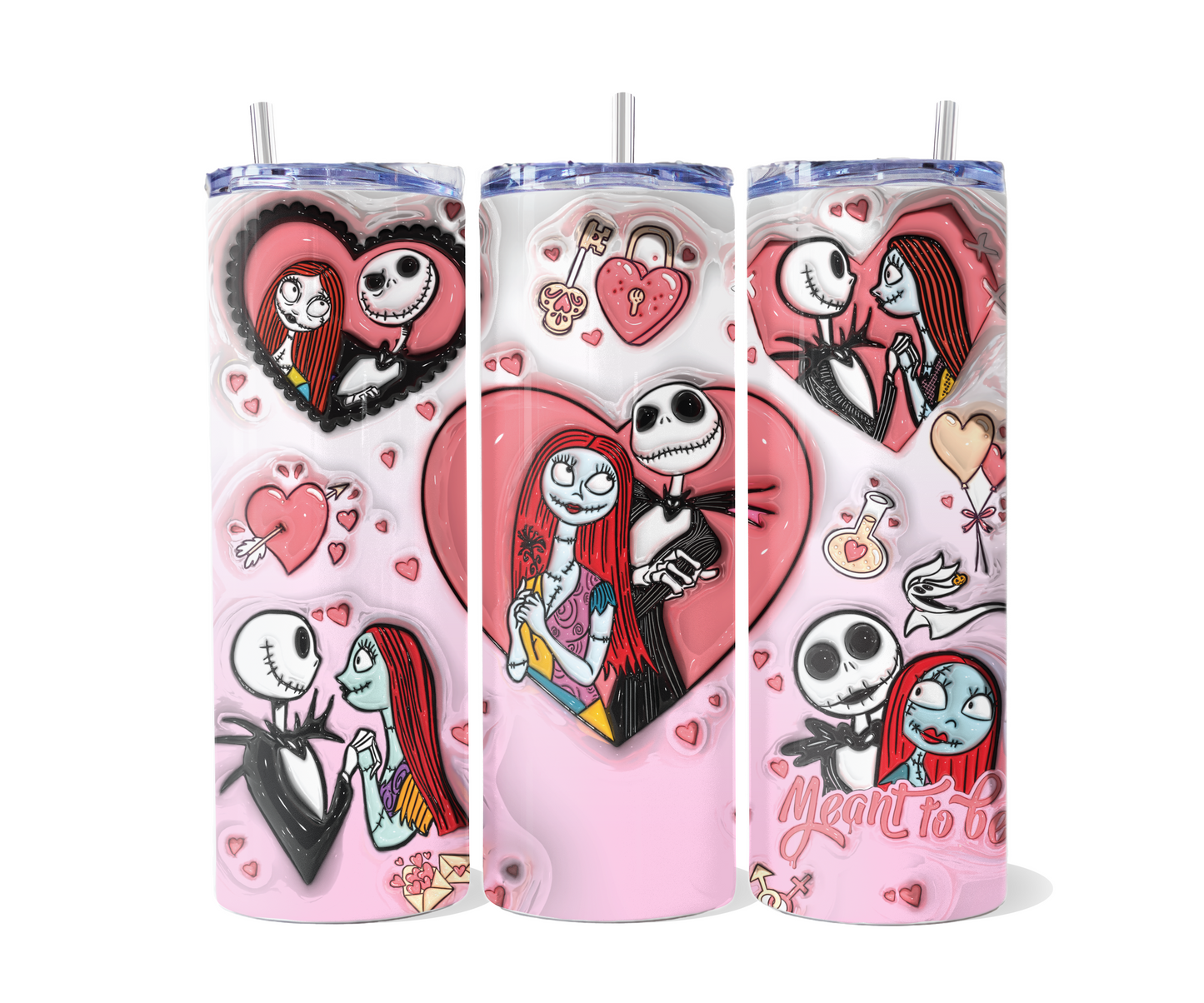 Jack & Sally Pink Tumbler