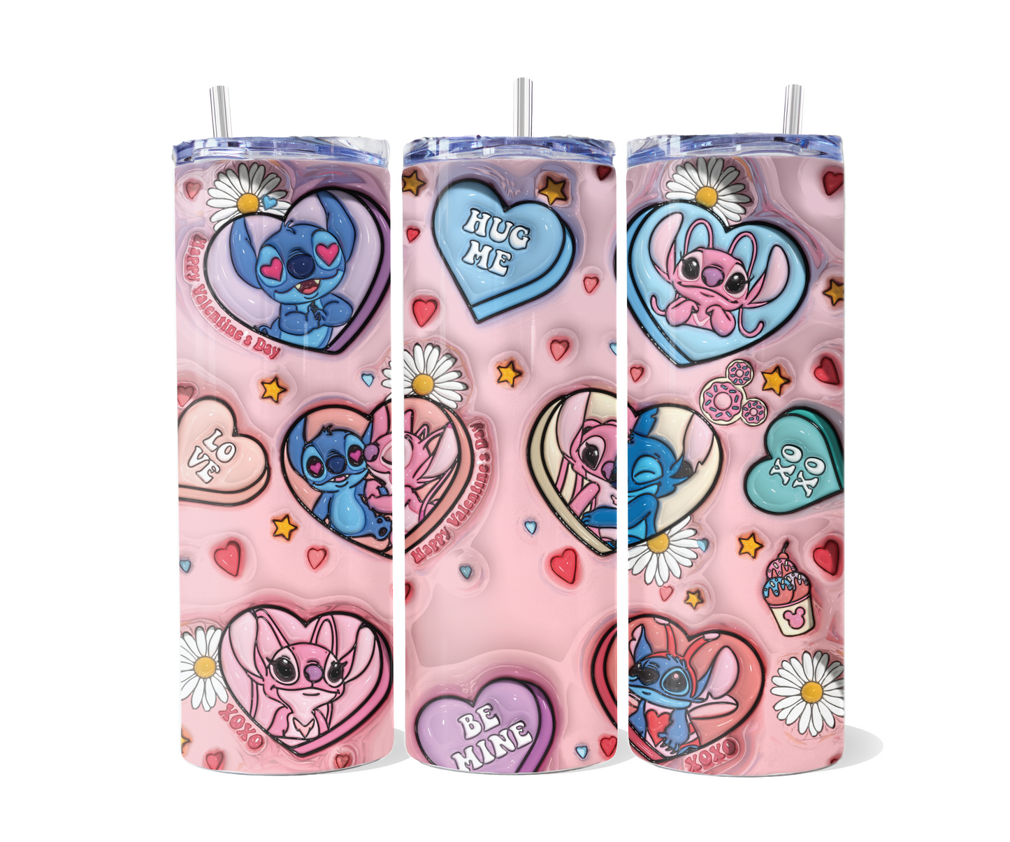 Stitch & Angel Hearts Tumbler